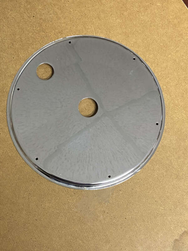 PLATE - REAR BRAKE PLATE - CHROME - AJS MATCHLESS - (REQUIRES 6 RIVETS)