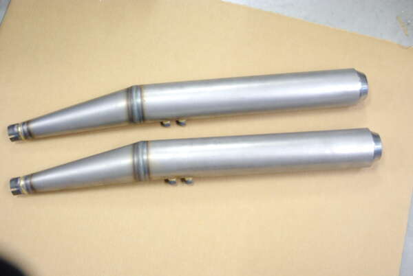 MUFFLERS - BARE STEEL- JOHN PLAYER NORTON (PR)