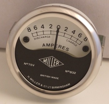AMMETER 2" - SHALLOW TYPE - 8-0-8 - MILLER REPRO