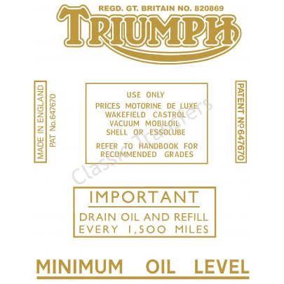 EARLY TRIUMPH DECAL SHEET*