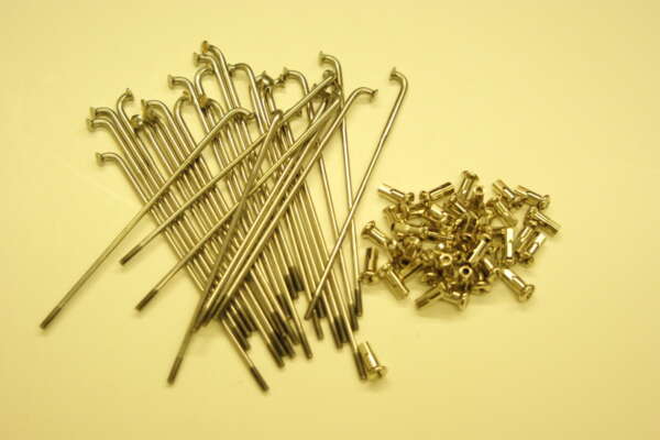 SET--SPOKES -BUTTED - FULL-WIDTH HUB TO 19" - S/S - NOR