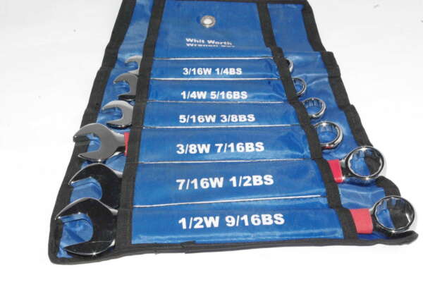 TOOL SET--6-PC COMBINATION WRENCH & SPANNERS - WHITWORTH - CHROME - N