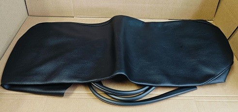 SEATCOVER - SMOOTH BLACK TOP w/BLACK & CHROME TRIM - BMW R60/5 - (CLIPS REQD)