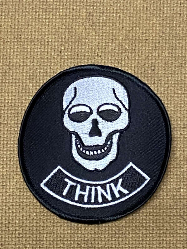 ACCESSORY: PATCH - SKULL/THINK 3"x3"