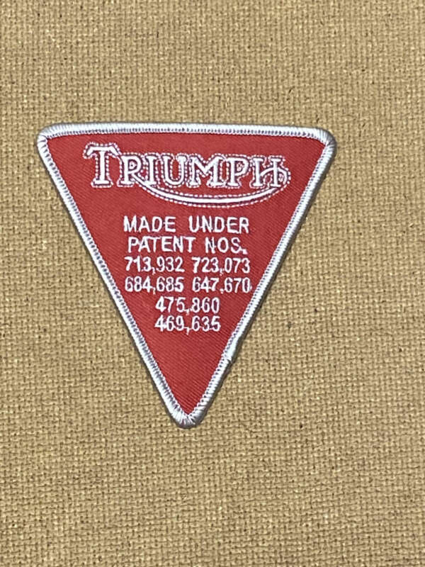 PATCH - TRIUMPH PATENT PLATE 3 1/2"X3 1/2"