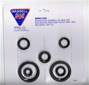 KIT--OILSEALS - ENGINE & GEARBOX - BSA 1967-72 B25 C25 B44 / 1971-72 B50 500cc