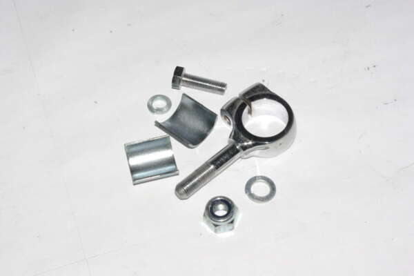 ASSEMBLY--P-CLAMP - FOR HANDLEBAR w/BOLT. NUT. 2 SPACERS - CHROME -MADE IN INDIA