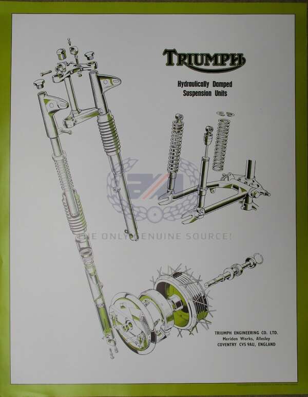 WALLCHART 69/70 TRIUMPH FORKS LAMINATED