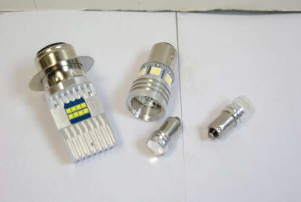 SET--BULBS 12V LED BPF (4 PCS) - HEADLAMP/ PILOT/ REAR/ INSTRUMENT